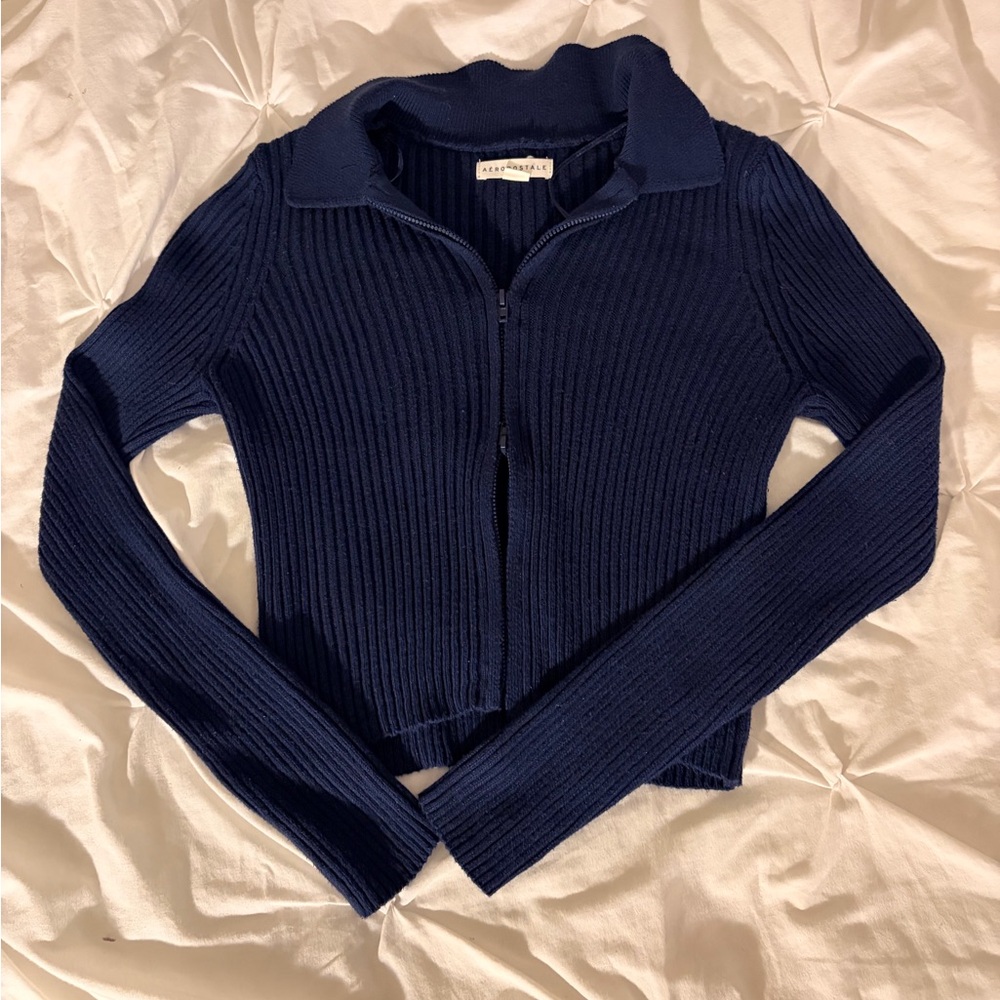 Aeropostale Dark Blue Ribbed Sweater